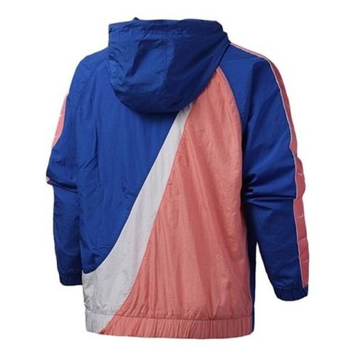 Nike Sportswear NSW Big Swoosh Back Large Half Zipper Sports hooded Jacket Blue Pink - Bluepink - CD0420-480