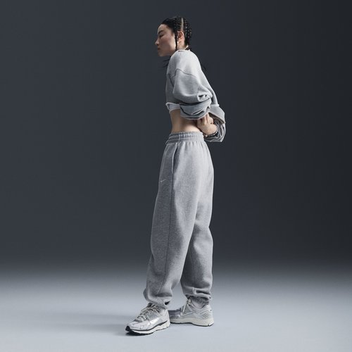 Nike Sportswear Phoenix Fleece High-Waisted Oversized Sweatpants - Dark Grey Heather/Sail - FZ5996-063