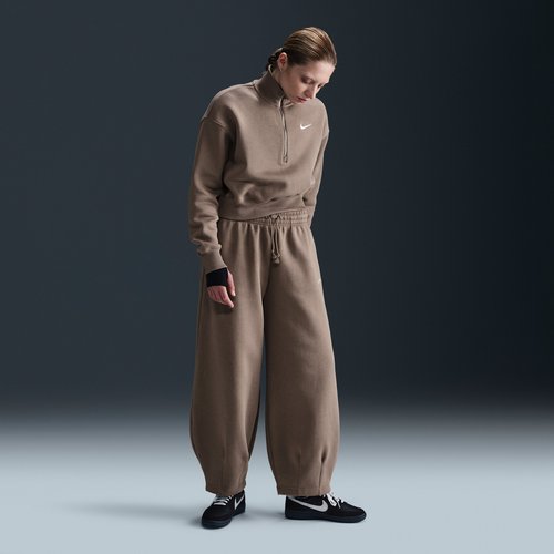 Nike Sportswear Phoenix Fleece Mid-Rise Oversized Tapered Pants - Mink Brown/Sail - HJ0898-233