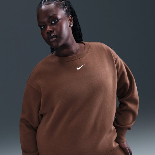 Nike Sportswear Phoenix Fleece Oversized Crew-Neck Sweatshirt Plus Size - Fauna Brown/Sail - FZ4272-265