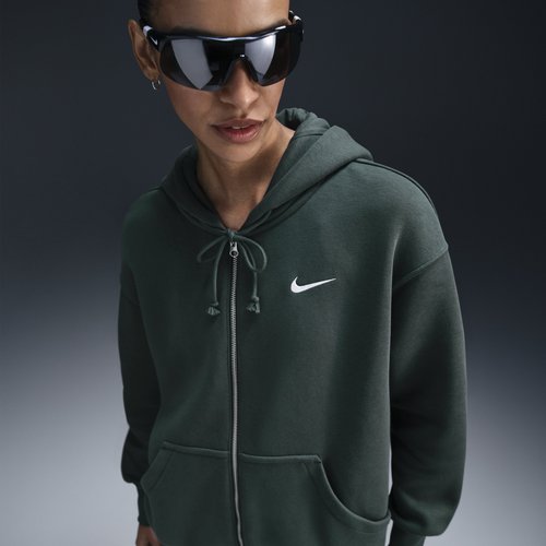 Nike Sportswear Phoenix Fleece Oversized Full-Zip Hoodie - Vintage Green/Sail - DQ5758-338