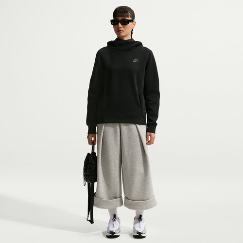 Nike Sportswear Tech Fleece High-Waisted Cropped Pants - Dark Grey Heather/Black - IQ0067-063