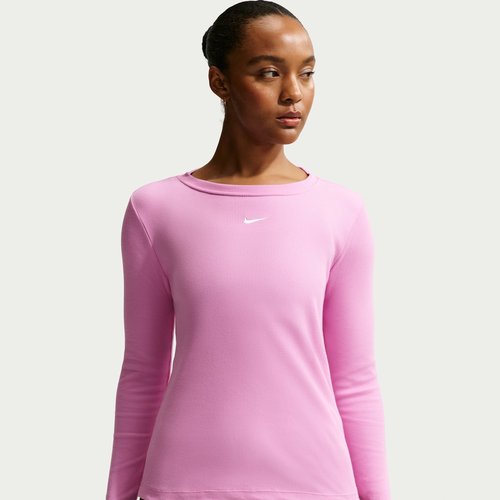 Nike Sportswear Tight Long-Sleeve Ribbed T-Shirt - Light Magenta - IH7691-503