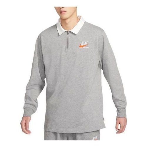 Nike Sportswear Trend Rugby Tops - Carbon Gray/Sail White/Pewter Gray - DX6754-091