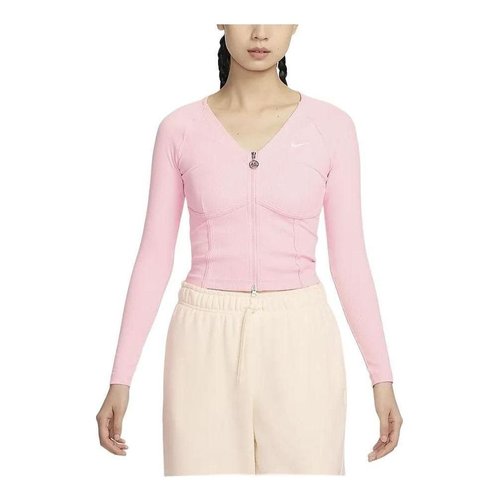 pink nike zip top