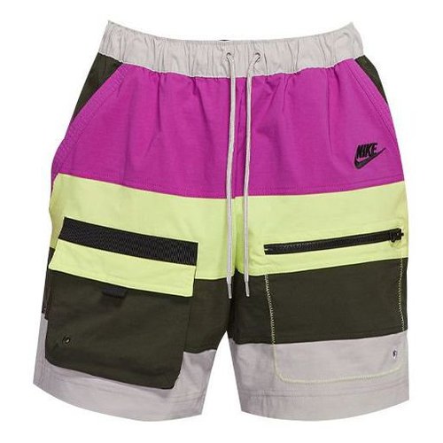 nike colourblock woven shorts in pink