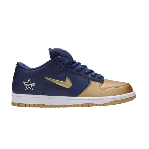 Supreme x Nike Dunk SB Low QS - Metallic Gold/Metallic Gold/Navy/White - CK3480-700