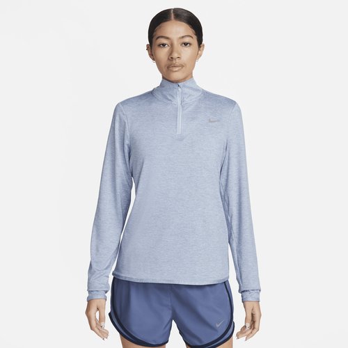 Nike Swift Element UV Protection 1/4-Zip Running Top - Light Armory Blue/Ashen Slate/Heather - FB4316-440