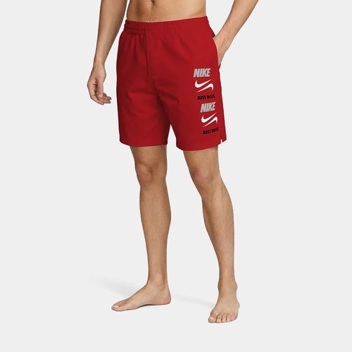 Nike Swim Breaker 7" Volley Shorts - Red/Grey - NESSG578-614