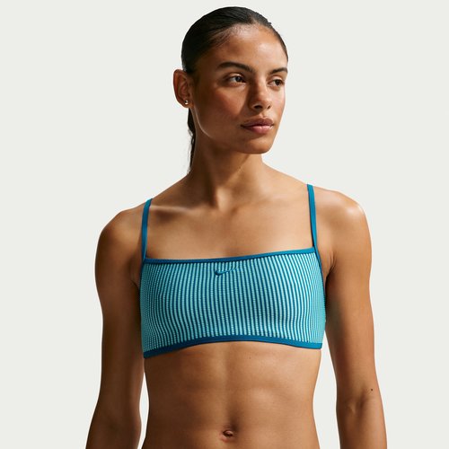 Nike Swim Ripple Texture Bralette Bikini Top - Bleached Turquoise - NESSG225-468
