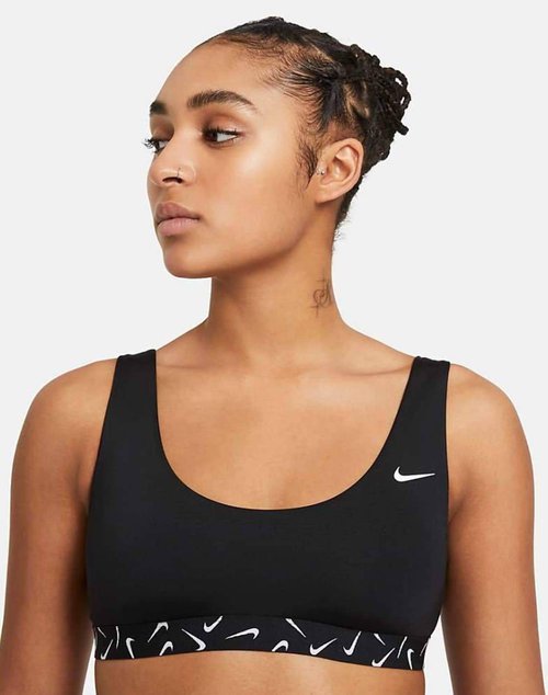 Nike Swim SCOOP-NECK BIKINI TOP - Black - NESSB363-001
