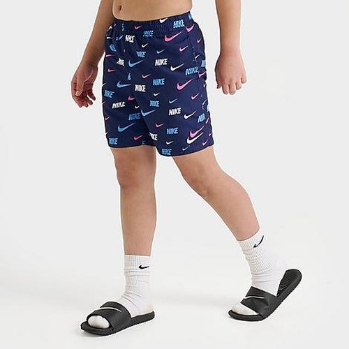 Nike Swoosh Allover Print Swim Shorts - Navy/Pink/University Blue - NESSF824-440