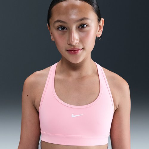 Nike Swoosh Sports Bra - Medium Soft Pink/White - FJ7161-690