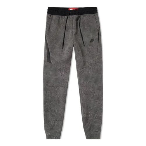 Nike Tech Fleece Allover Print Pants - Carbon Heather/Black - 836416-010