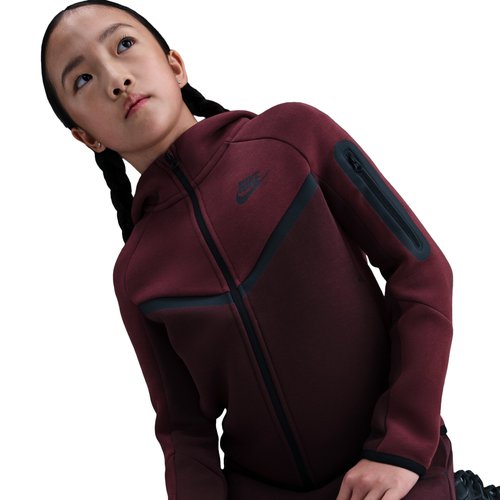 Nike Sportswear Tech Fleece Full-Zip Hoodie 'Burgundy Crush/Dark Team ...