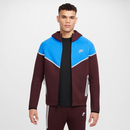 Nike Tech Windrunner Fleece Full-Zip Jacket - Burgundy Crush/Light Photo Blue - HQ3746-652
