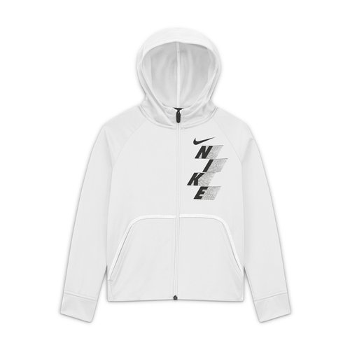 Nike Therma Full-Zip Graphic Training Hoodie - White/Black - CU9090-100