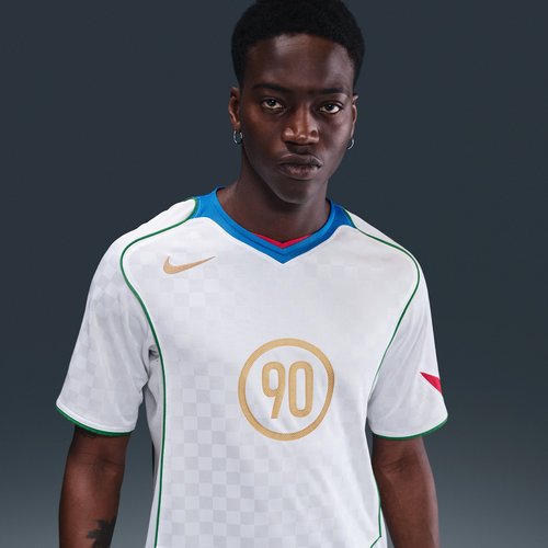 Nike Total 90 Dri-FIT Soccer Jersey - White/Italy Blue/Sport Red/Metallic Gold - IB4210-100