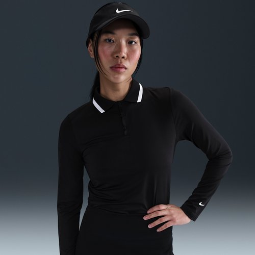 Nike Tour Dri-FIT UV Protection Long-Sleeve Golf Polo - Black/White/White - FZ6281-010