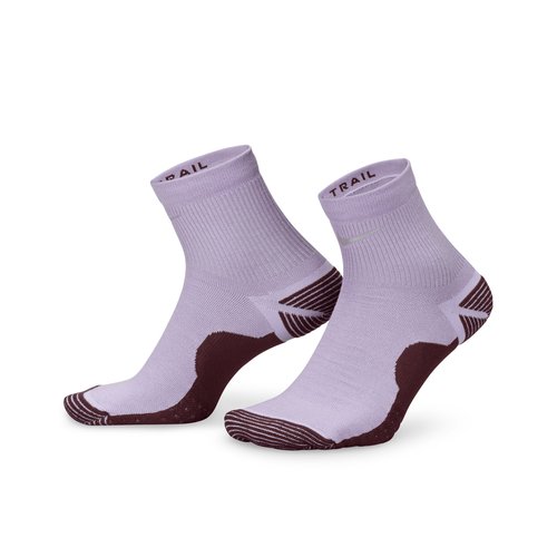 Nike Trail Running Ankle Socks 1 Pair - Hydrangeas/Burgundy Crush/Cement Grey - HF7155-500