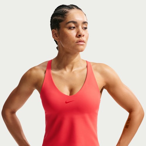 Nike Universa Medium-Support Padded Sports Bra Tank Top - Light Crimson/University Red/University Red - IF0950-696
