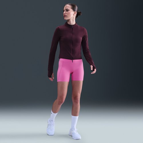 Nike Universa High-Waisted 5" Biker Shorts with No Front Seam - Playful Pink/Cosmic Fuchsia/Pinkfire II - HQ6832-675