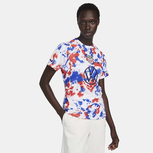 USMNT Nike DriFIT PreMatch Soccer Top 'White/White/Loyal Blue