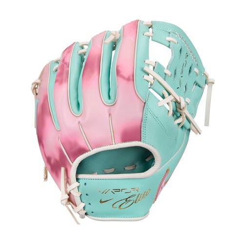 Nike Vapor Elite Baseball Infield Snake Eyes Web Fielding Glove Right Hand Throw - Medium Mint/White/Shy Pink - N1013069-943