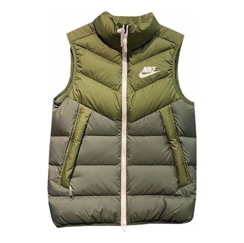 Nike Windproof Warm Stand Collar Down Vest - Green/Multi-Color - DV0757-326