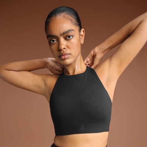 Nike SKIMS Matte High-Neck Bra - Nskm Obsidian - BRSPT2727-OBD