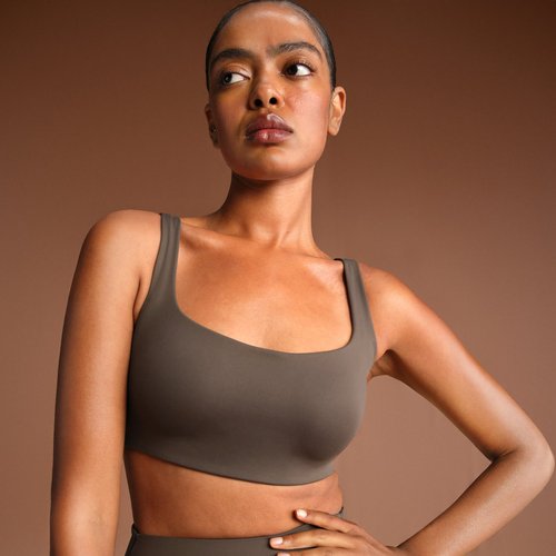Nike SKIMS Matte Scoop-Neck Bra - NSKM Dark Sepia - BRSPT2723-DSP