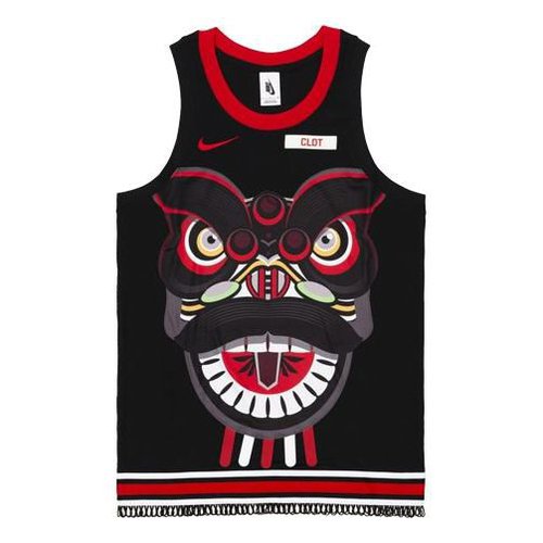 Nike x CLOT NRG GE Jersey Asia Sizing - Black/University Red/White - CQ9344-010