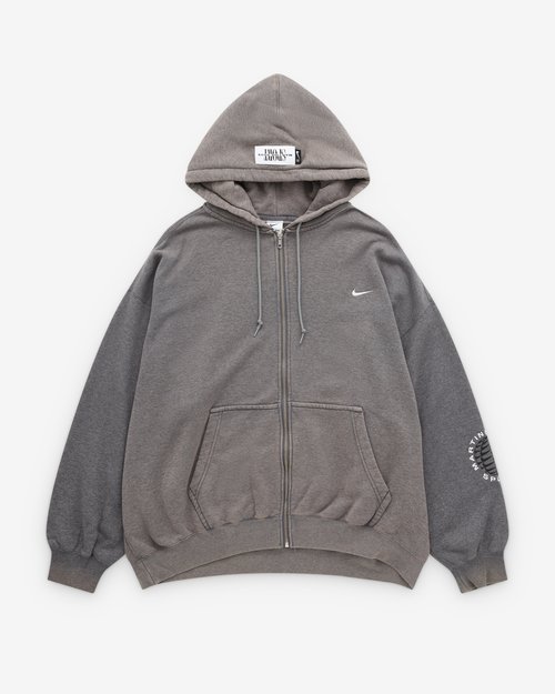 Nike x Martine Rose Full-Zip Hoodie - Charcoal Heather/Dark Steel Grey/White - HM9029-002