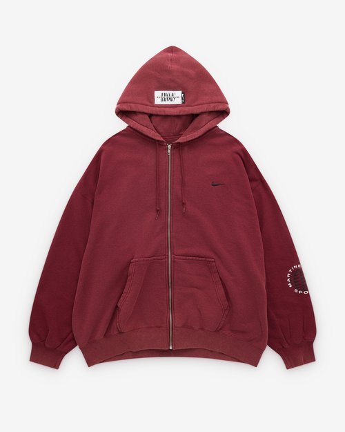 Nike x Martine Rose Full-Zip Hoodie - Team Crimson/Heather/White - HM9029-613