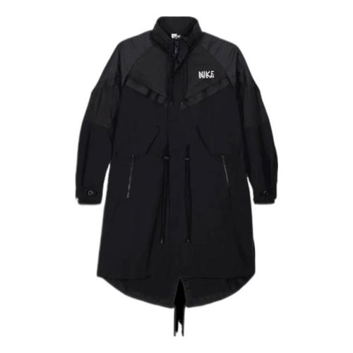 Nike x sacai Funnel-Neck Oversized Shell Trench Coat Asia Sizing - Black - DQ9028-010