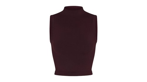 Nike x SKIMS Vintage Seamless Mock Neck Bra Top - Currant