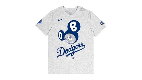Nike x Takashi Murakami x MLB World Tour Tokyo Series 2025 Dodgers Short Sleeve Tee Shirt - Grey