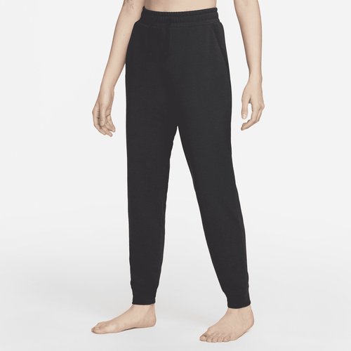Nike Yoga Dri-FIT 7/8 Fleece Jogger Pants - Black/Iron Grey - DM7037-010