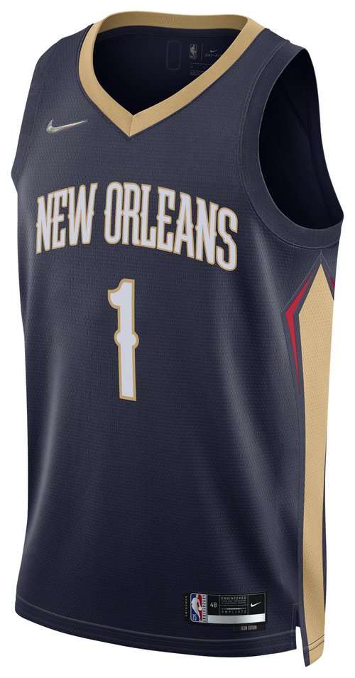 Nike Zion Williamson Nike Pelicans Dri-FIT Swingman DMD Icon Jersey - Gold/Navy - DB3581-419