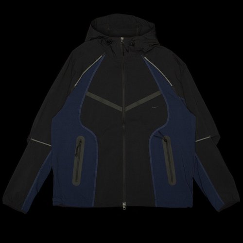 Nike Tech Dri-FIT Woven Color-Block Windrunner Loose Jacket - Black/Obsidian/Black - IH8461-010
