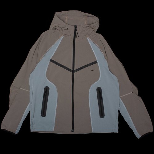Nike Tech Dri-FIT Woven Color-Block Windrunner Loose Jacket - Cave Stone/Cool Grey/Black - IH8461-289