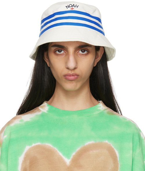 NOAH + adidas バケットハット ホワイト/ブルー NOAH + adidas