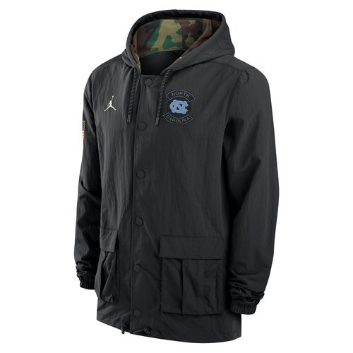 North Carolina Air Air Jordan Full-Snap Hooded Military Jacket - Black - 0JXQ09SGNCN-XZK