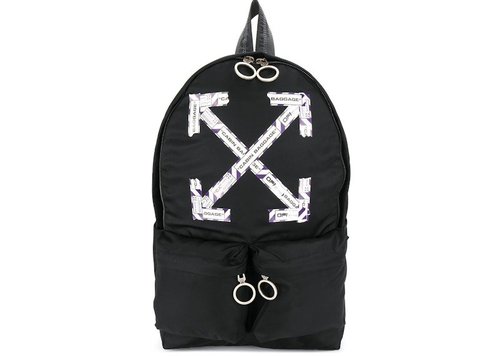 OFF-WHITE OFFWHITE Airport Tape Diagonal Arrows Backpack - Black/Purple