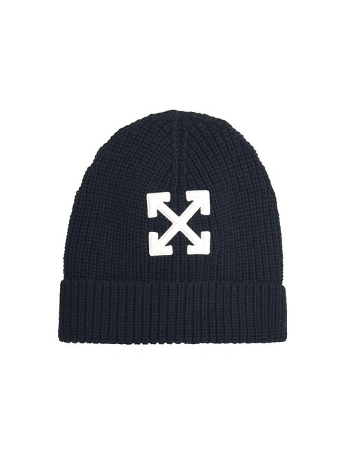OFF-WHITE arrow Black Wool Beanie - OMLC041C99KNI0051001