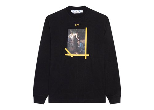 OFF-WHITE Arrow Caravaggio Ann Skate Long-Sleeve Tee - Black/Yellow - OMAB064C99JER0121001