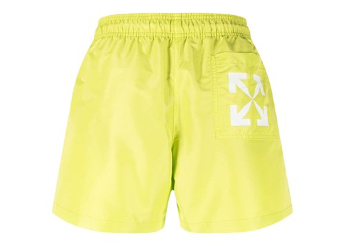 OFF-WHITE OFFWHITE Arrows Print Swim Shorts - Lime Green - OMFA012S23FAB0015001