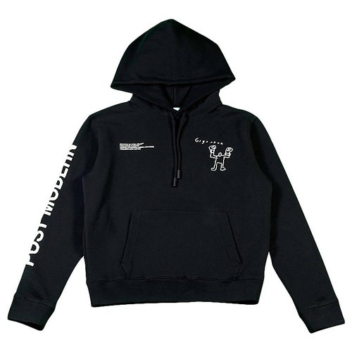 OFF-WHITE Off OFF Basquiat Graphic Hoodiein - Black/White