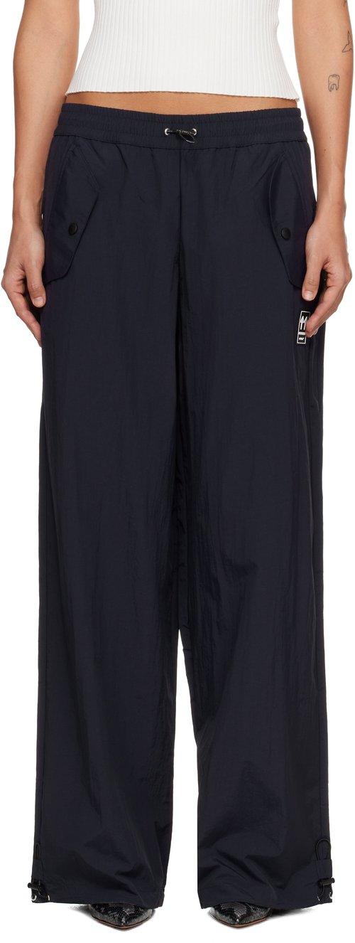 OFF-WHITE Black Active Double Arrow Nylon Track Pants - Blue Iris - OWVI018F25FAB0014801