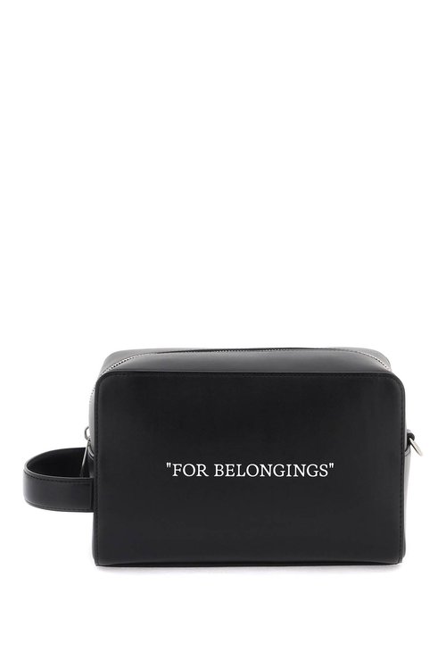 OFF-WHITE Quote Toiletry Pouch Bag - OMNS028C99LEA0011001